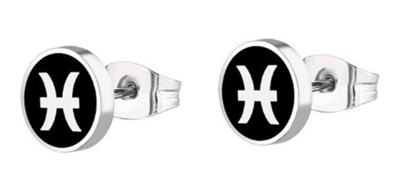 Aros Punk Silver Ring Signo Piscis Hombre Mujer Moda 2019-0