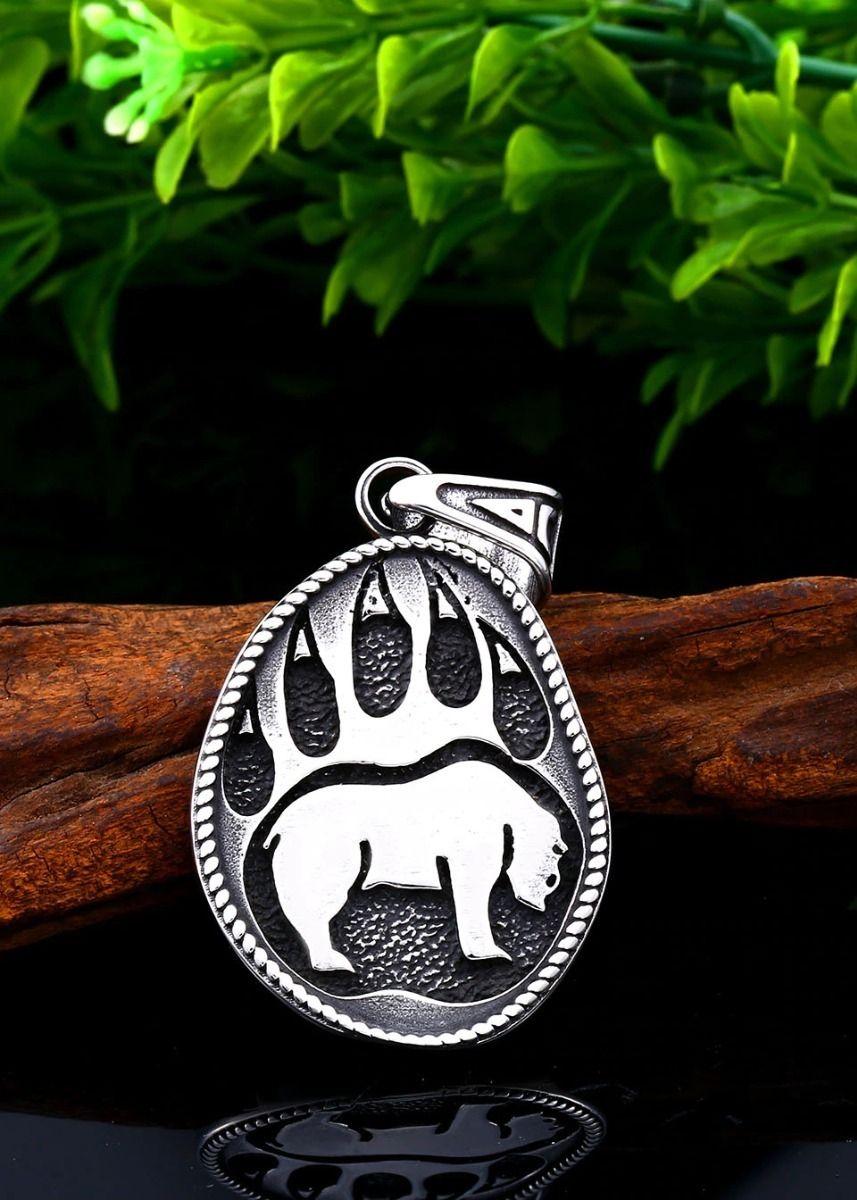Collar Vikingo Garra Oso Doble Nórdico Hombre Moda 2020 1-3
