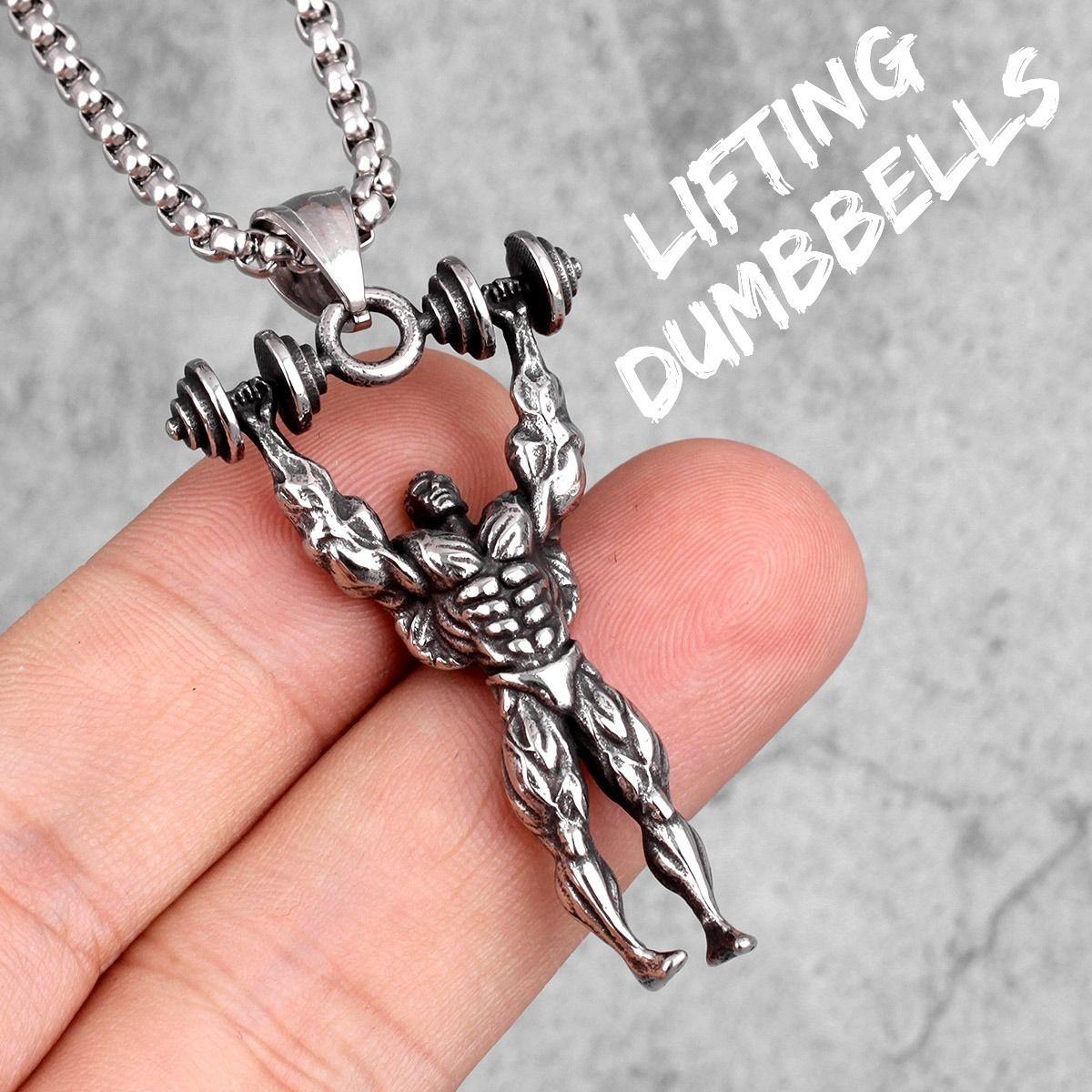 Collar Gimnasio Pesas Fisicoculturista Titanio-2