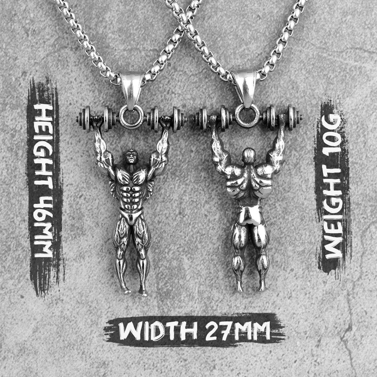 Collar Gimnasio Pesas Fisicoculturista Titanio-3
