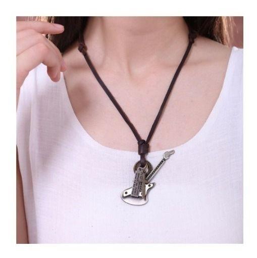 Collar De Cuero Guitarra Hombre Mujer Moda 2020 Il-2