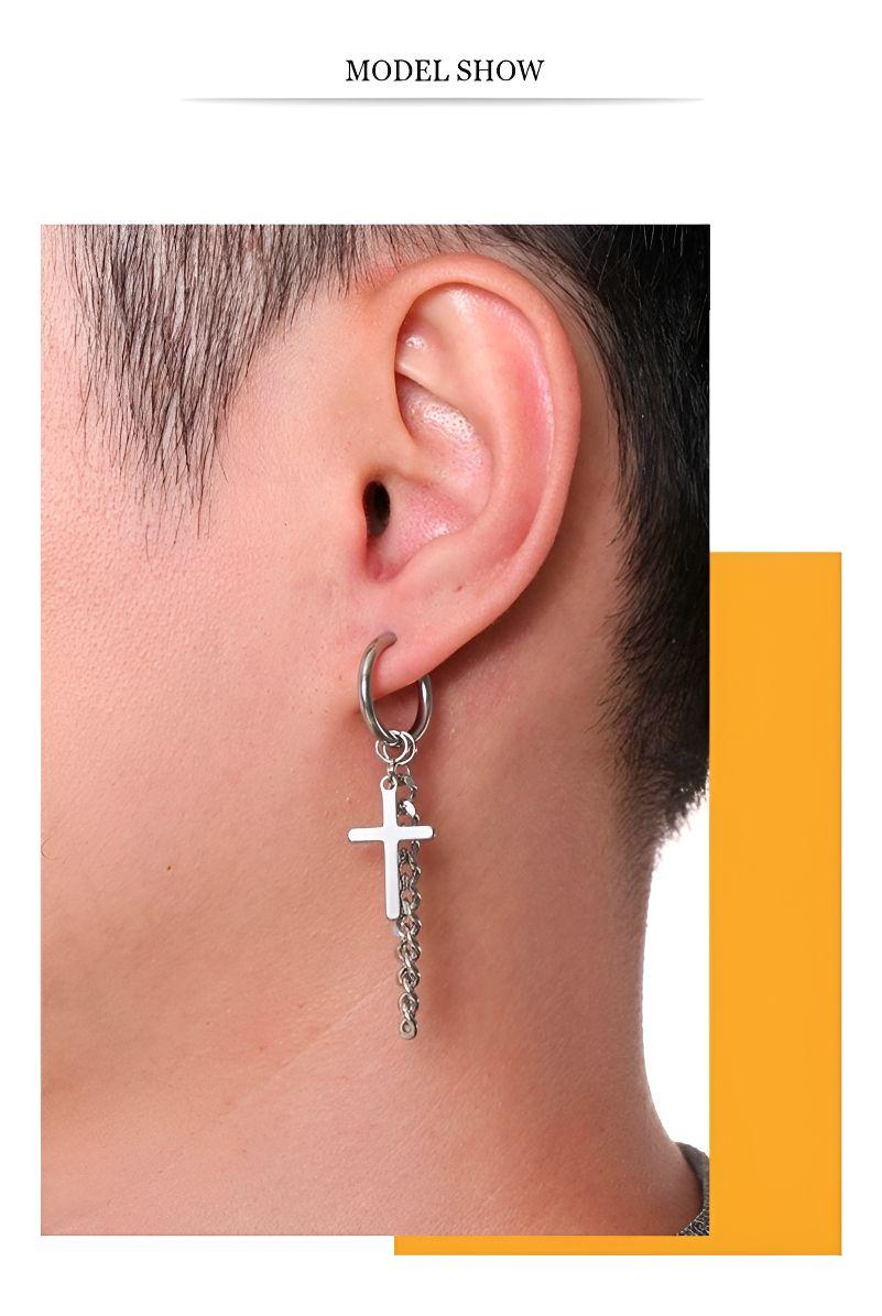 Aros Punk Cruz Black Space Hombre Mujer Moda 2020--2