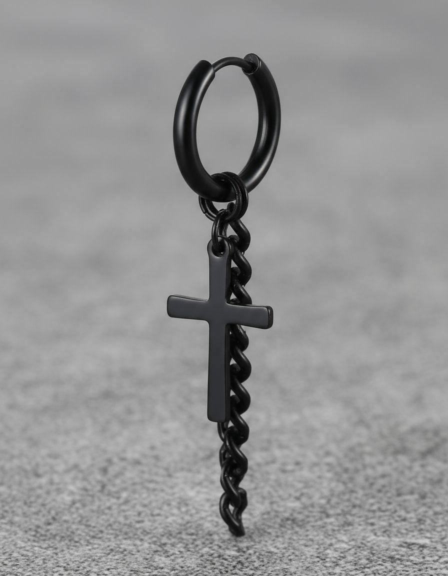 Aros Punk Cruz Black Space Hombre Mujer Moda 2020--4