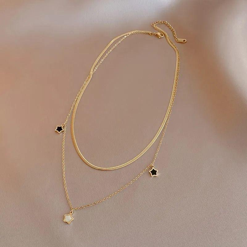 Collar Y Pulsera Estrellas Para Damas Parejas Mujer M1-4