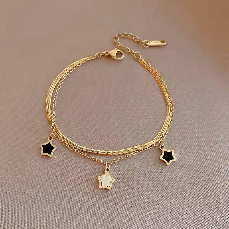 Collar Y Pulsera Estrellas Para Damas Parejas Mujer M1-5