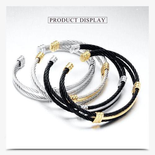 Pulsera Gold Silver Caballeros Y Damas Vintage Triple-1