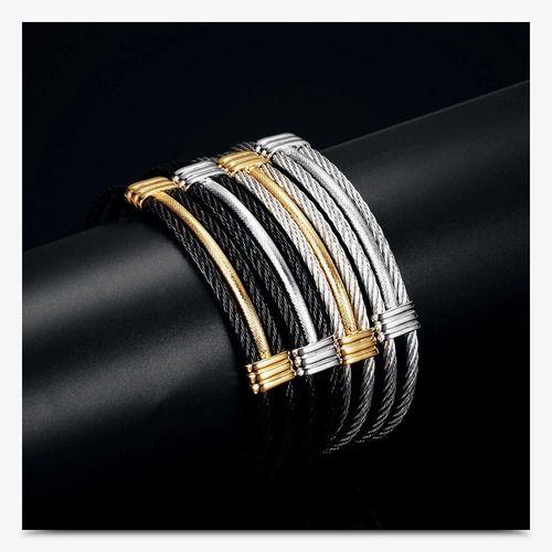 Pulsera Gold Silver Caballeros Y Damas Vintage Triple-3