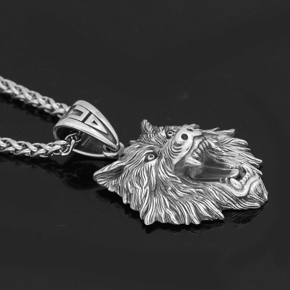 Collar Caballeros Lobo Salvaje  Nordico Vikingo Hombre 2021-2
