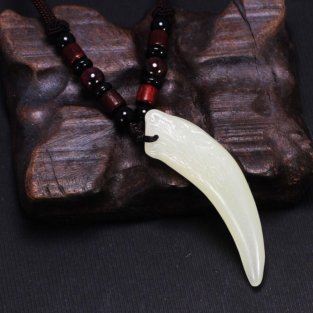 Collar De Lobo Piedra White Onix Y Red Hombre Mujer 2021-2