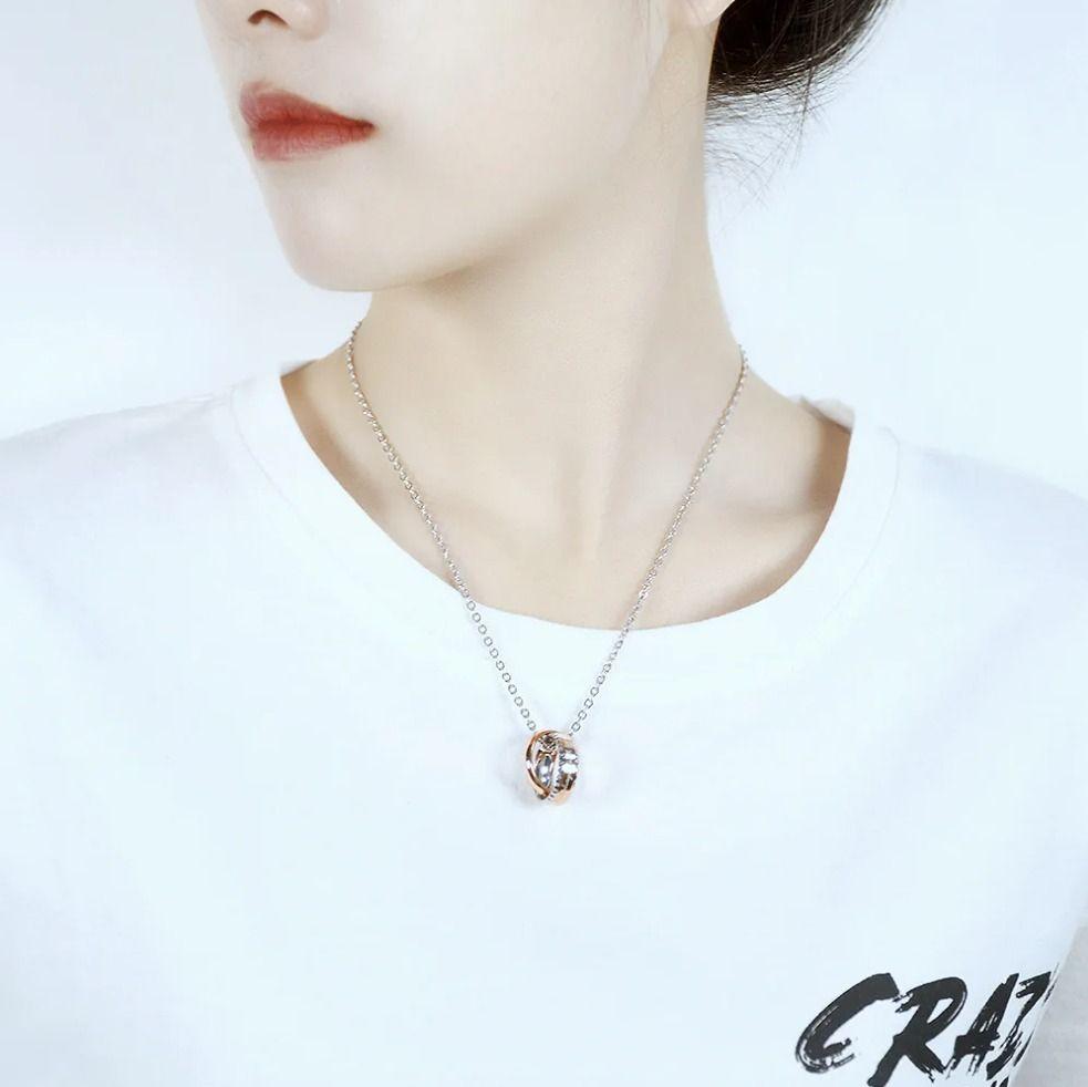 Collar Anillo Siempre Estare Contigo Para Damas Parejas-3