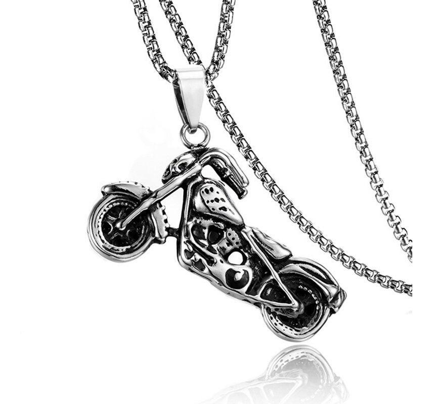Collar Motocicleta Silver Space Moto Hombre-0