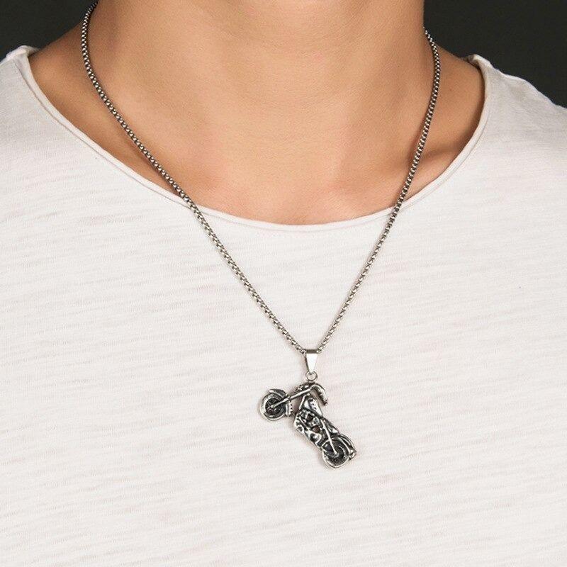 Collar Motocicleta Silver Space Moto Hombre-1