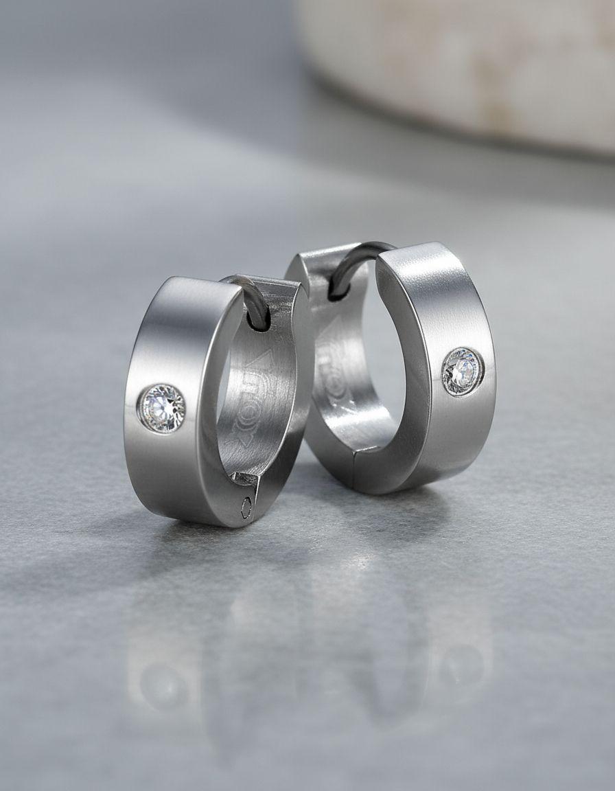 Aros Punk Hombre Mujer Silver Circone Earing Moda 2022 O2-5