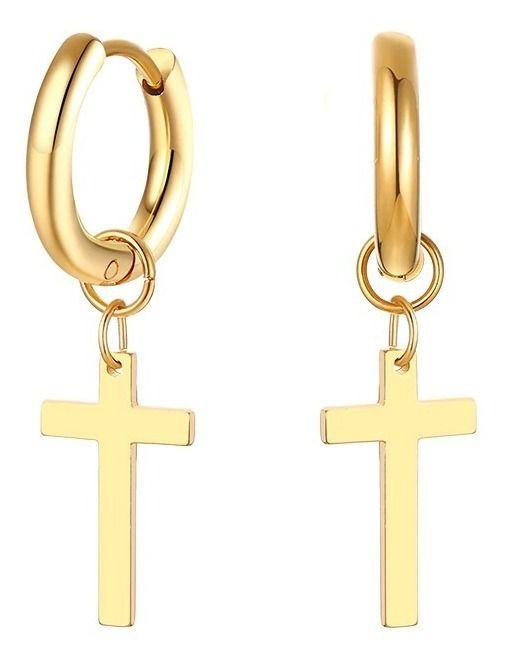 Aros Punk Cruz Gold Space Hombre Mujer Moda Vintage 1-0