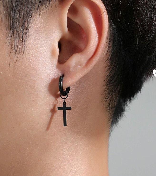 Aros Punk Cruz Gold Space Hombre Mujer Moda Vintage 1-4