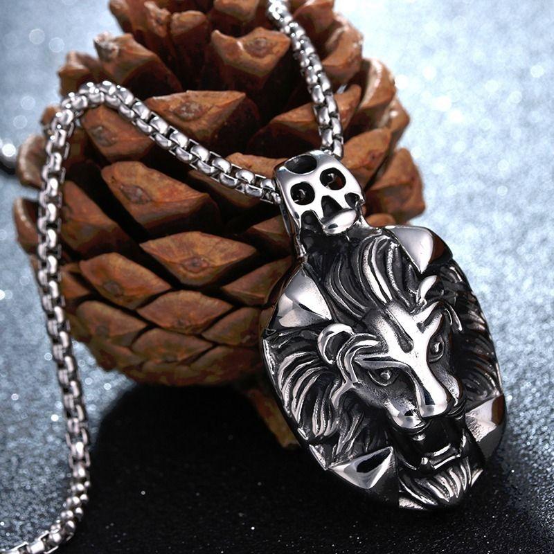 Collar Leon Silver Titan Hombres Caballero Moda 2020-2