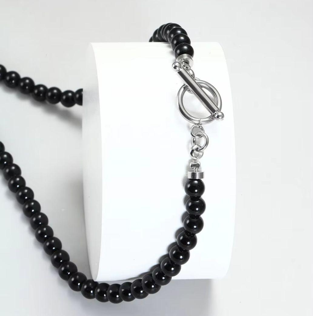 Collar Piedra Onix Y Ojo De Tigre Browm Hombre Moda M1-8