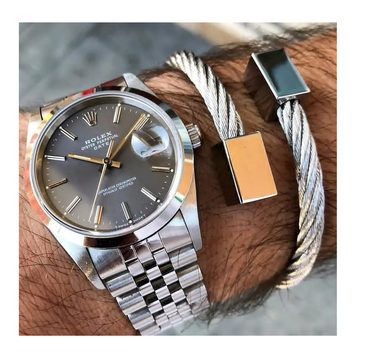 Pulsera Royal Madriz Cubo Silver Space Acero Quirúrgico-3