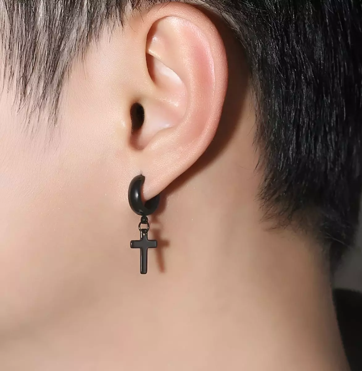 Aros Punk Cruz Silver Hombre Mujer Moda 2019-3