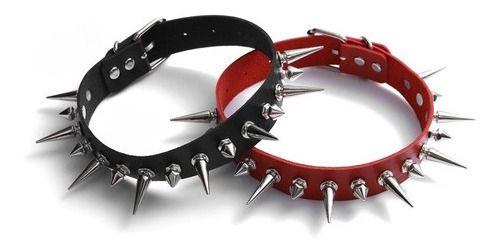 Collar Gargantilla De Cuero Gotica De Puntas Hombre Mujer M1-2