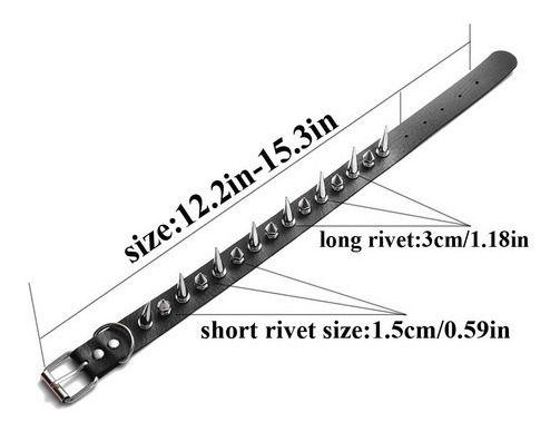 Collar Gargantilla De Cuero Gotica De Puntas Hombre Mujer M1-3