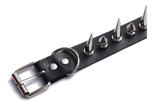 Collar Gargantilla De Cuero Gotica De Puntas Hombre Mujer M1-4