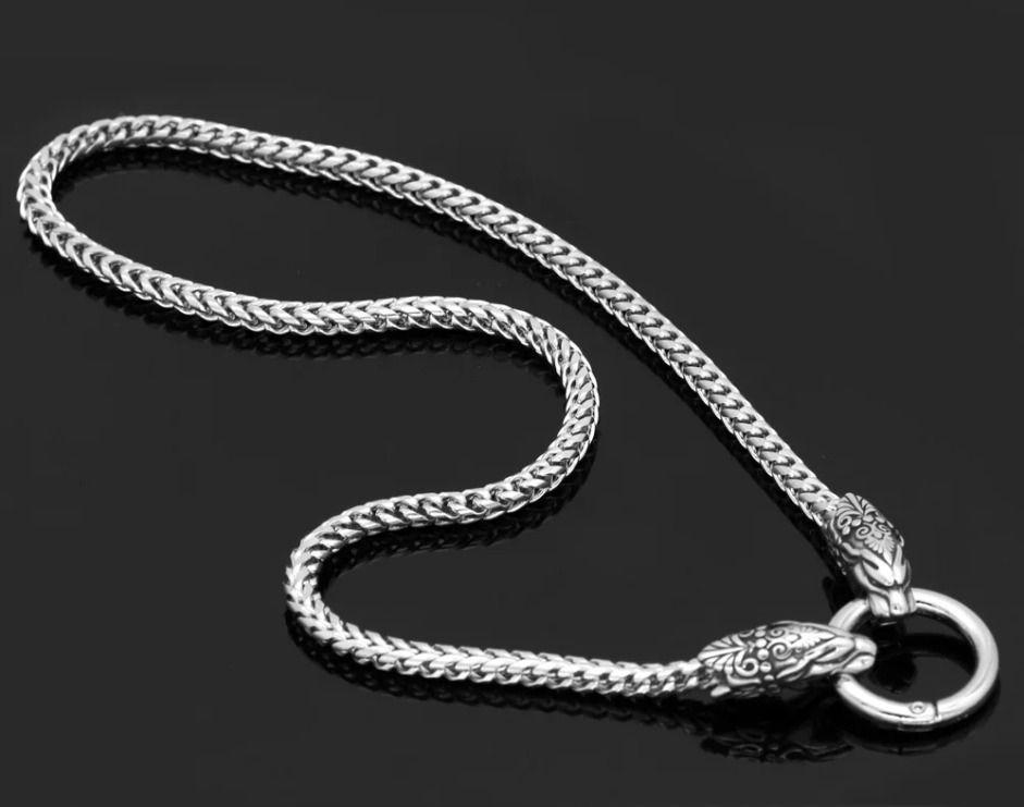 Collar Vikingo Martillo Nordico Mjolnir Acero Leon Nordico-3