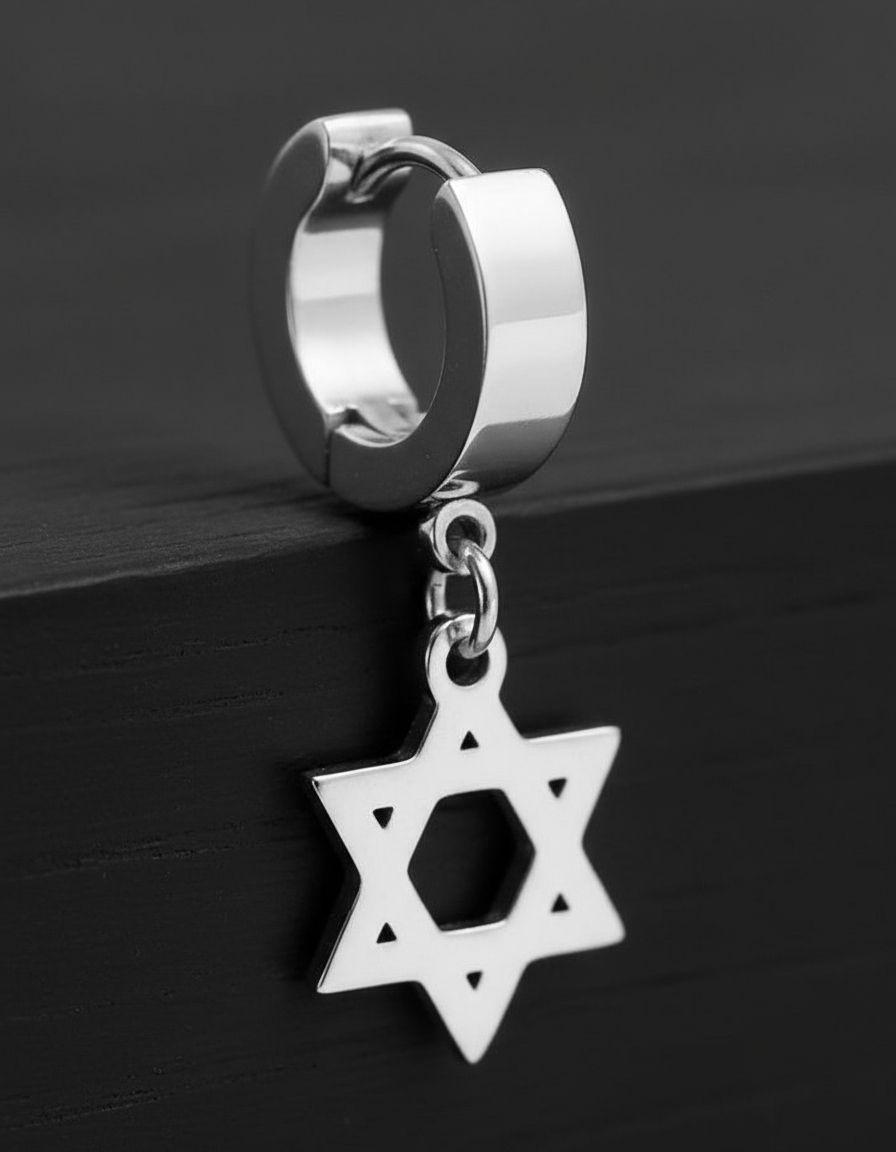 Aros Punk Estrella De David Silver Hombre Mujer Moda 2020-4