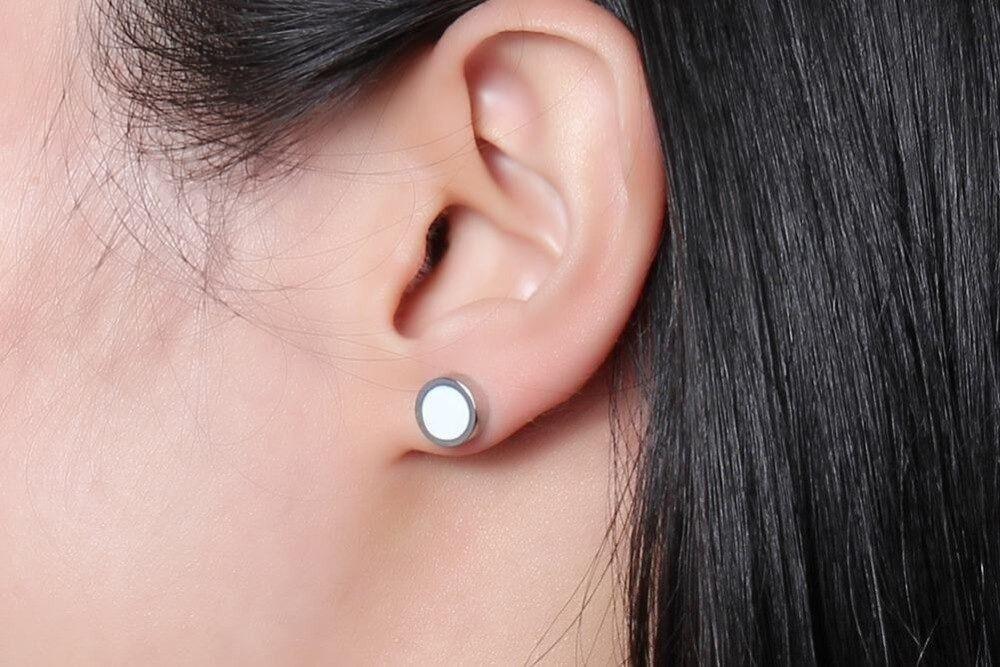 Aros Punk White Mate Circular Hombre Mujer Moda 2021-2