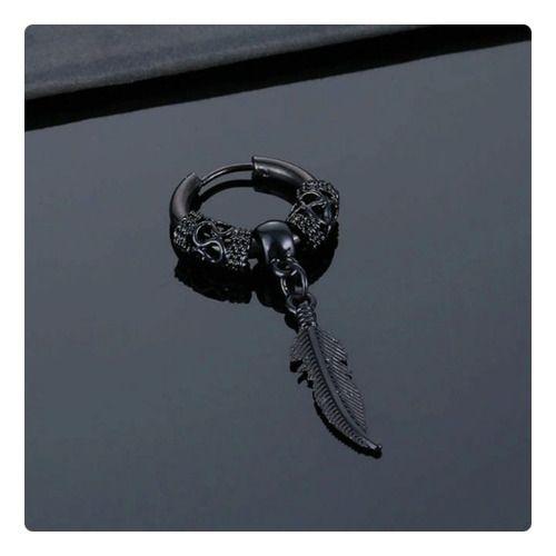 Aros Punk Plumas Black Silver Space Vintage-3