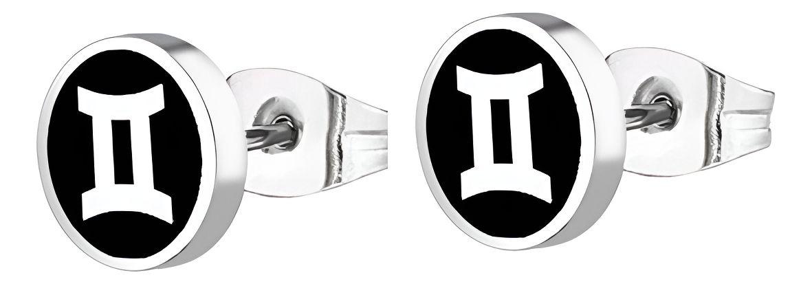 Aros Punk Silver Ring Signo Geminis Hombre Mujer Moda 2019-0