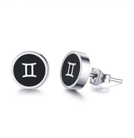Aros Punk Silver Ring Signo Geminis Hombre Mujer Moda 2019-1