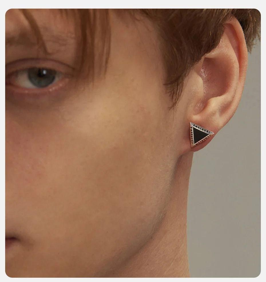 Aros Vikingos Punk Triangulo Runas Vikingas Hombre Mujer-2