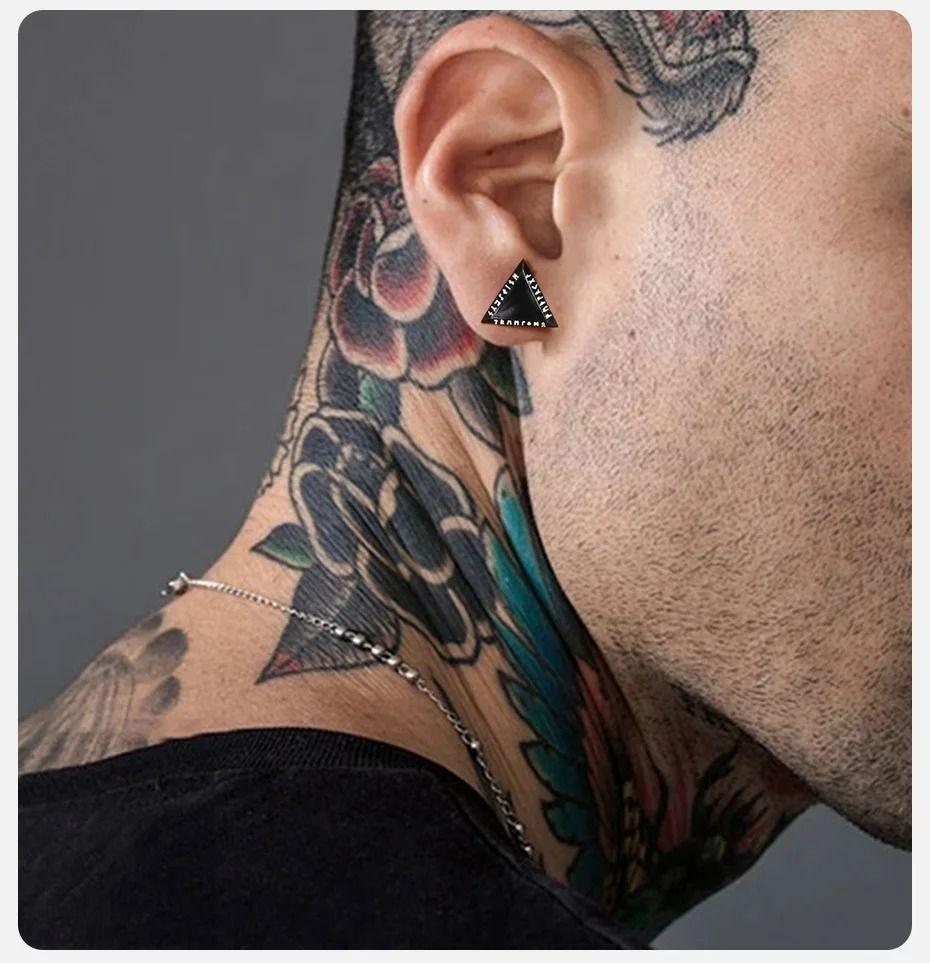 Aros Vikingos Punk Triangulo Runas Vikingas Hombre Mujer-3