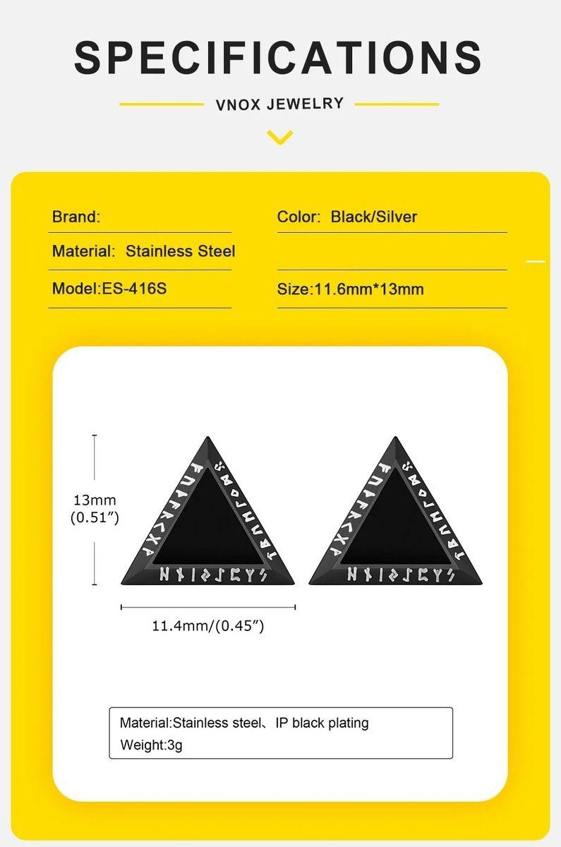Aros Vikingos Punk Triangulo Runas Vikingas Hombre Mujer-4