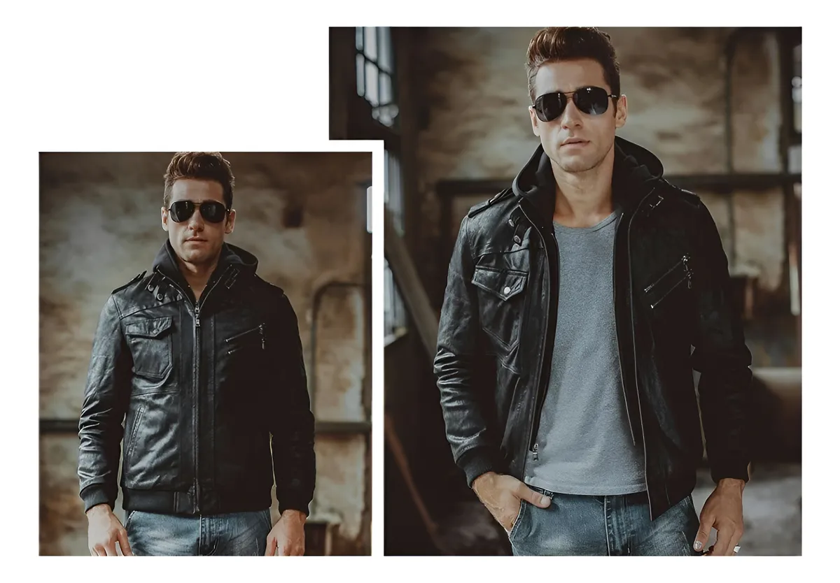Chaqueta De Cuero Genuino Caballeros Hombre Moda Royal Madriz-2