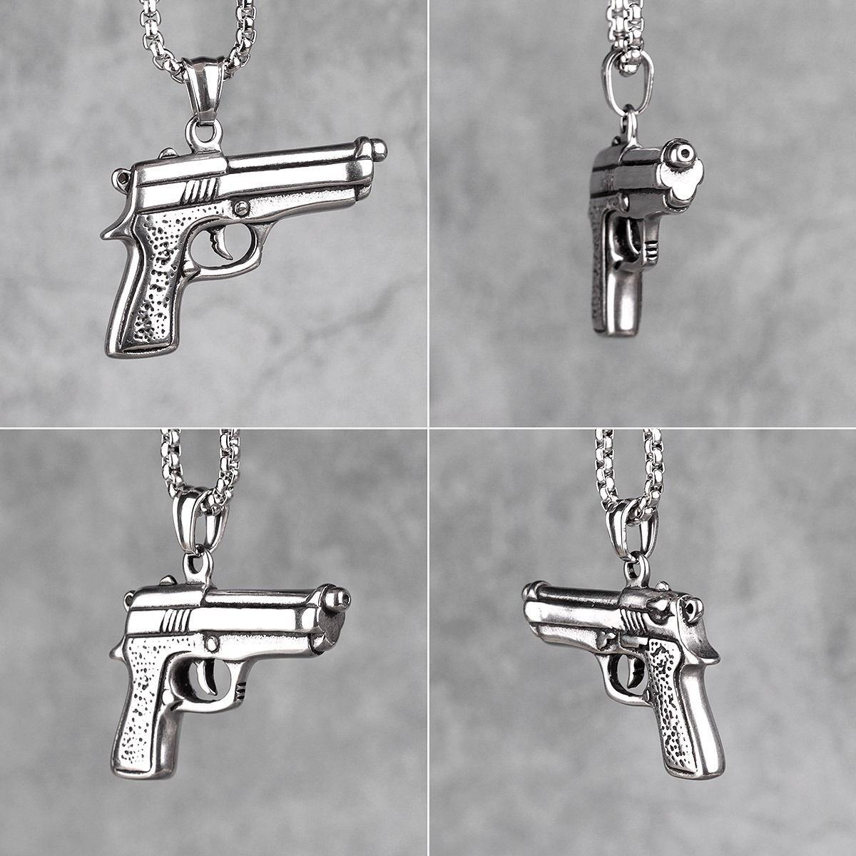 Collar Pistola Arma 9mm Titanio-2