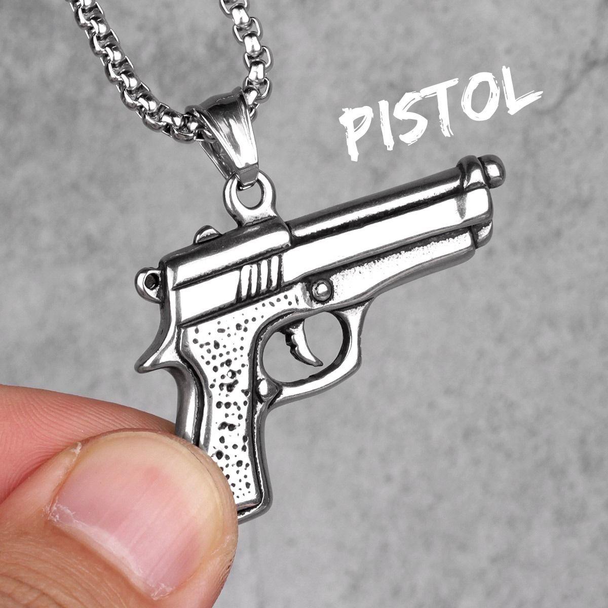 Collar Pistola Arma 9mm Titanio-7