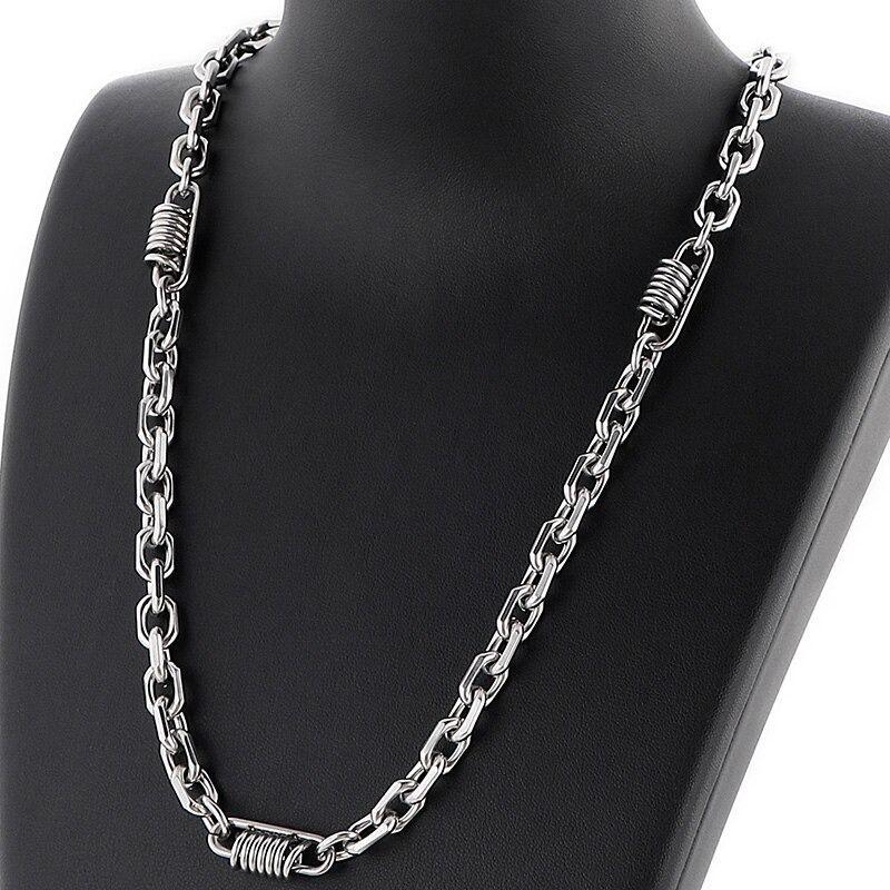 Collar Vintage Silver 7mm Hombre Mujer Moda Masculina-3