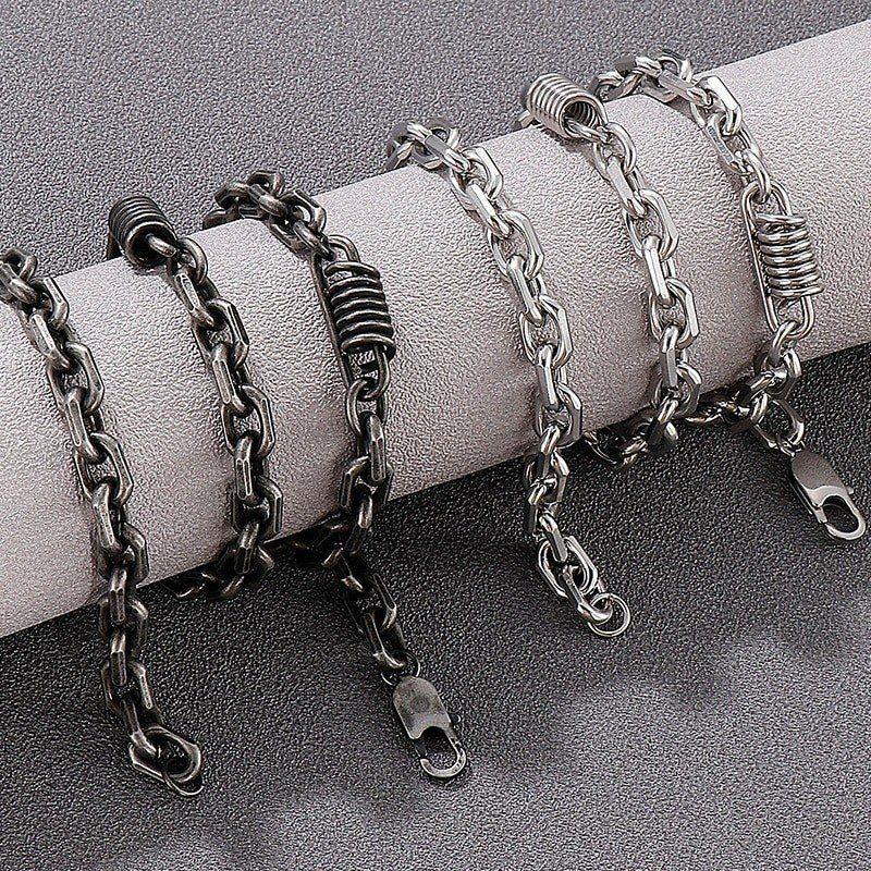 Collar Vintage Silver 7mm Hombre Mujer Moda Masculina-4