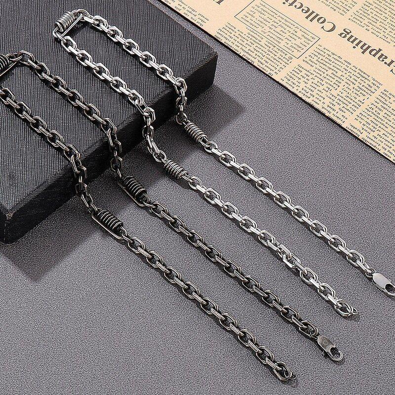 Collar Vintage Silver 7mm Hombre Mujer Moda Masculina-5