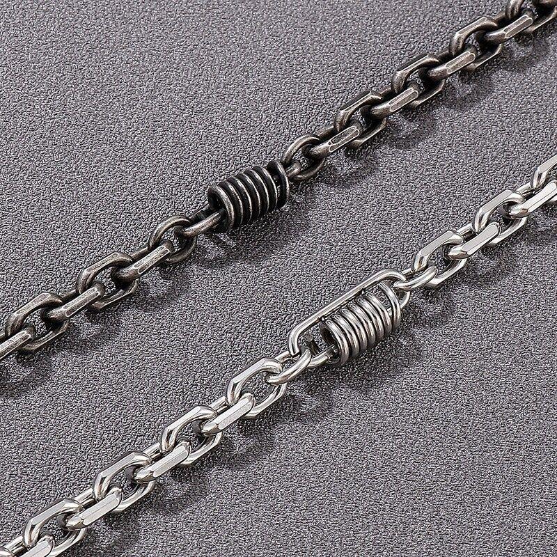 Collar Vintage Silver 7mm Hombre Mujer Moda Masculina-6