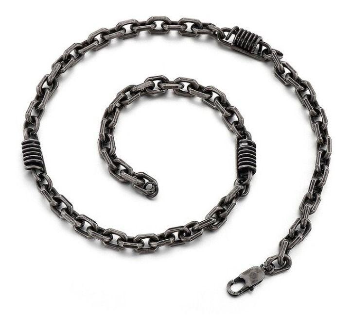 Collar Vintage Silver 7mm Hombre Mujer Moda Masculina-8