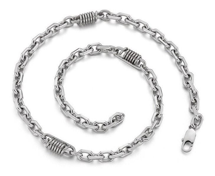 Collar Vintage Silver 7mm Hombre Mujer Moda Masculina-0