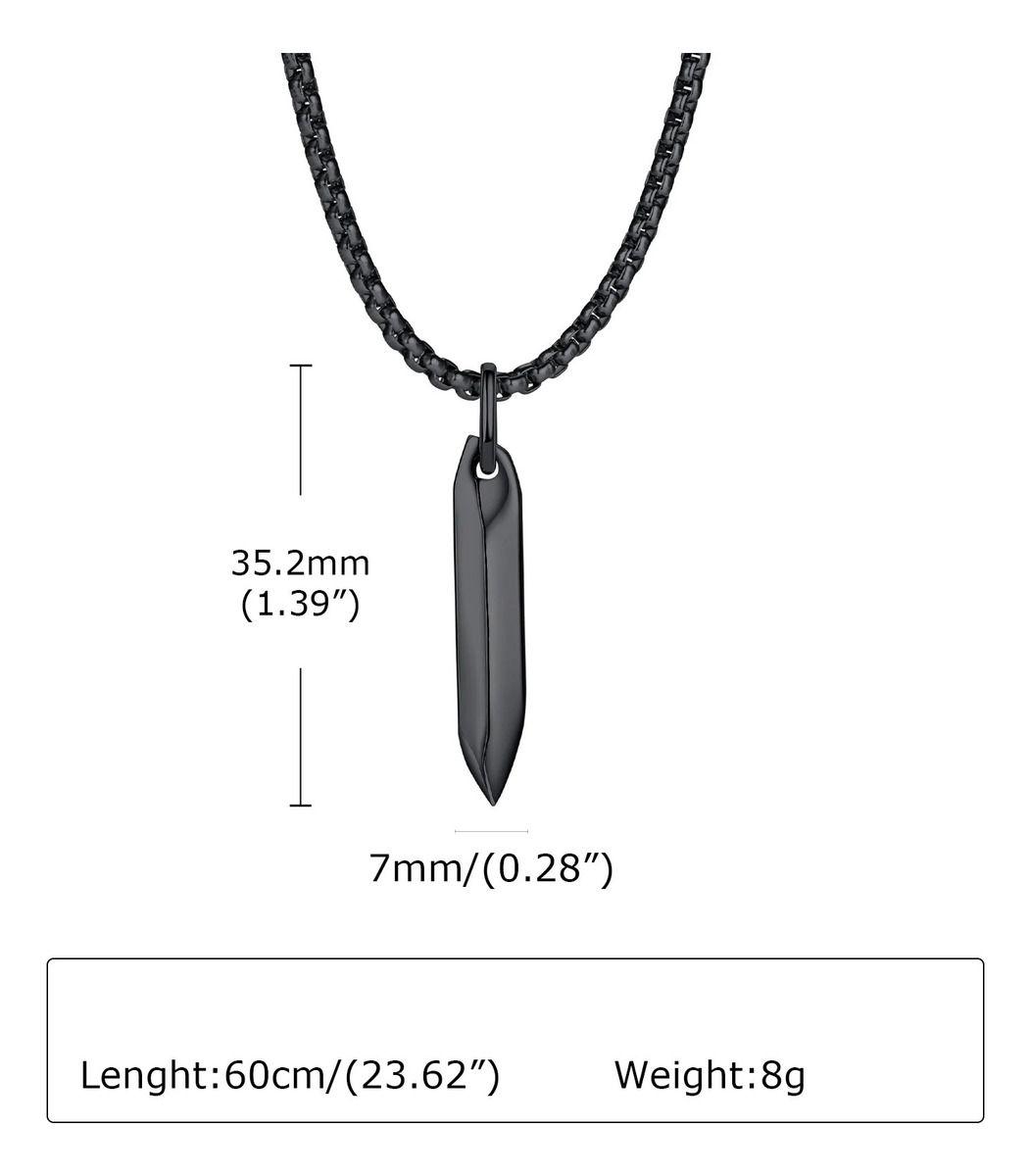 Collar Minimalista Silver Black Hombre Mujer Moda Masculina-3