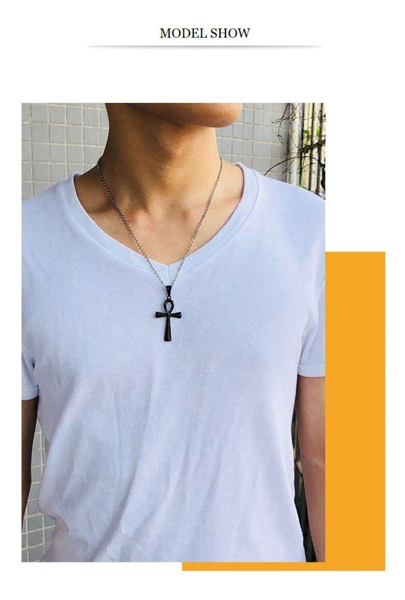 Collar Cruz Egipcia Black Space Hombre Mujer Moda-3