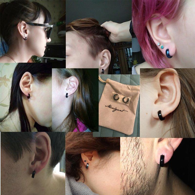 Aros Punk Hombre Mujer Dorado A Presion Circone Moda 2022-2