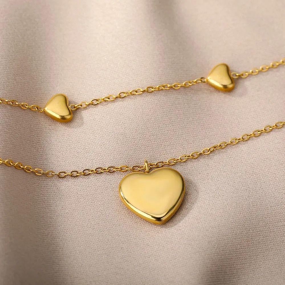 Collar Doble Corazones Para Damas Parejas Mujer M1-5
