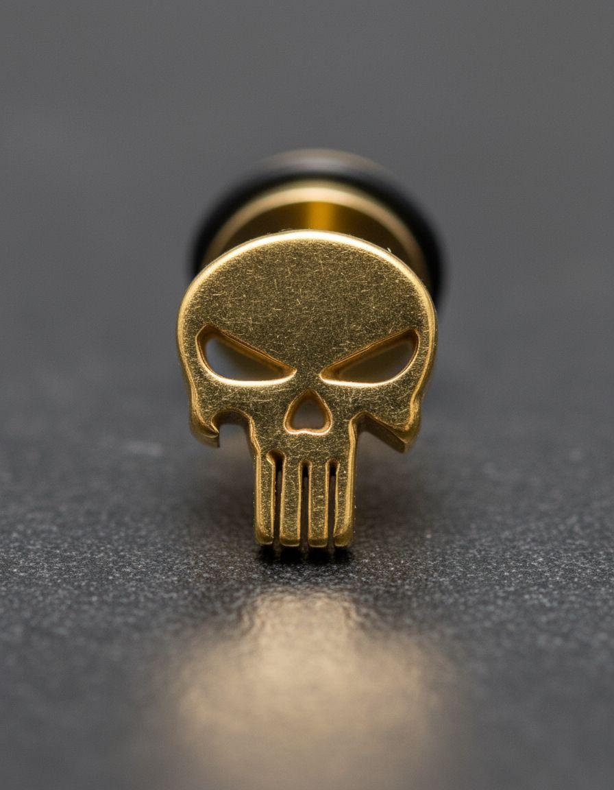 Aros Punk Hombre Mujer Calavera Gold Earing Moda 2019-5