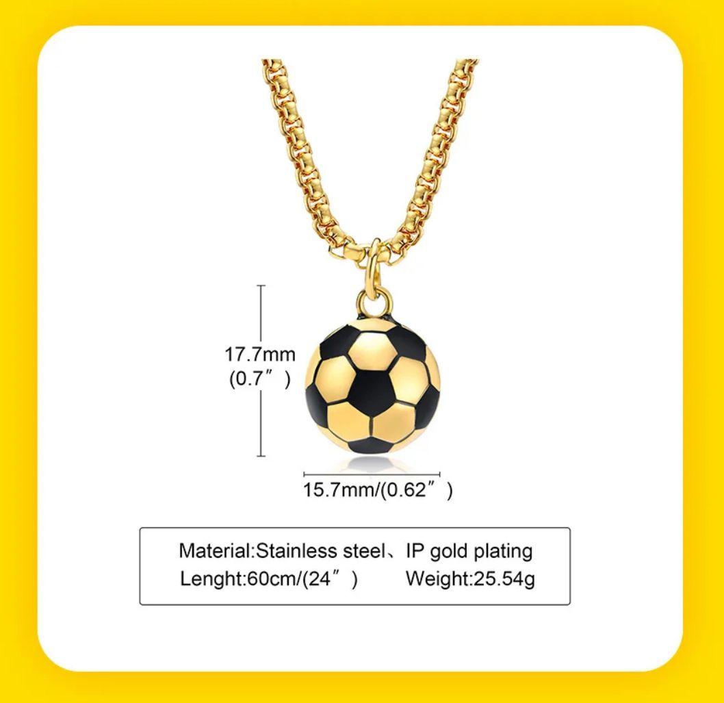 Collar Balon De Futboll Silver Space Hombre Mujer Moda-6
